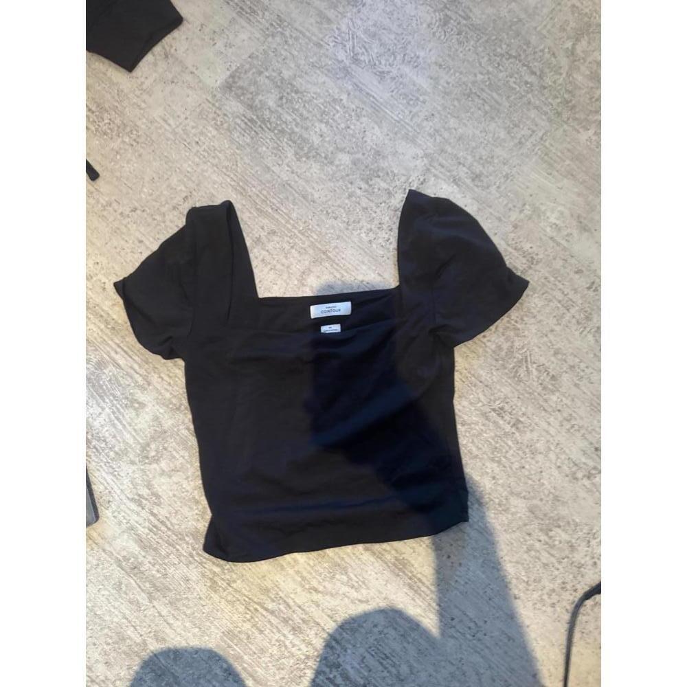 Aritizia Babaton Contour Black Short Sleeve Top, Size M